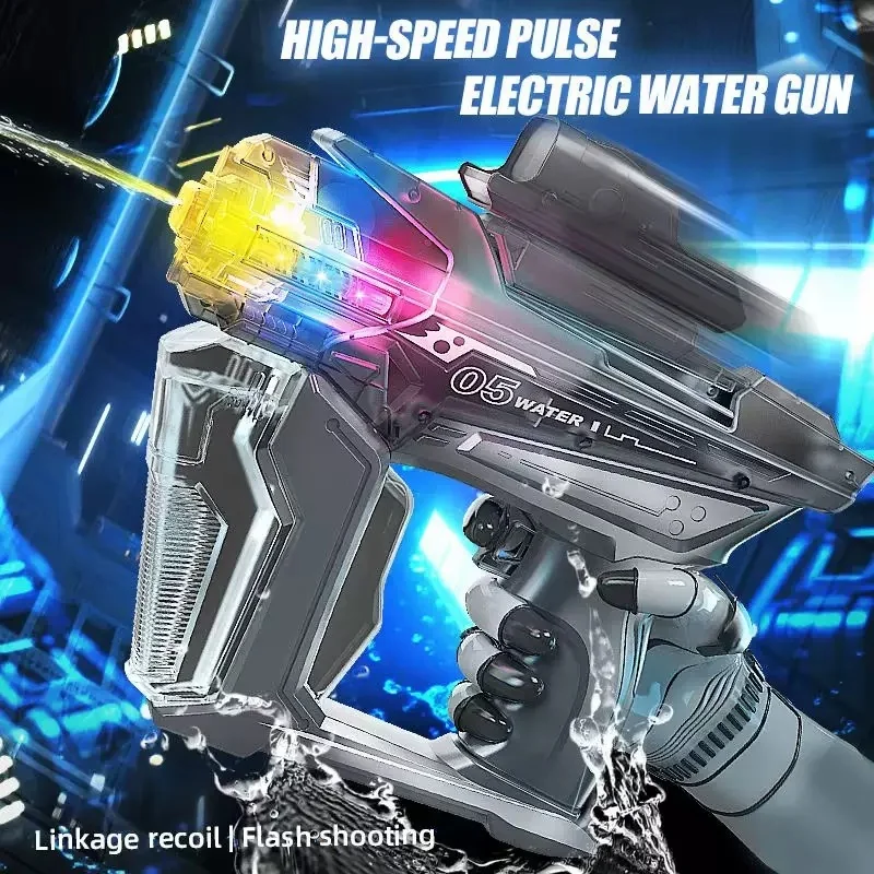 Linkage Transparent Electric Water Gun - LED Glow Automatic Water Blaster, 10M Range, Summer Pool Toy - KT203215 view 5