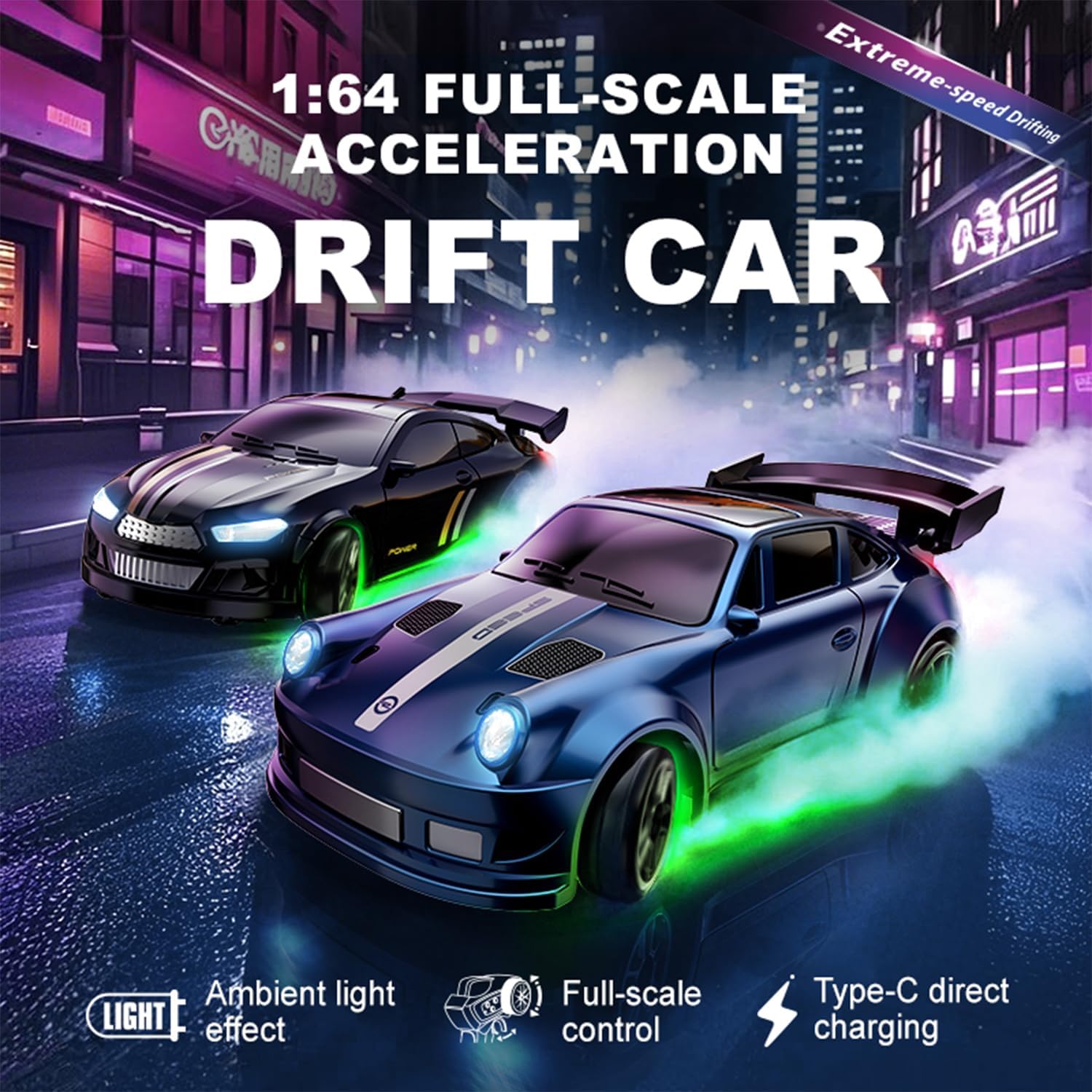 (Electricity included) 1:64 full scale desktop drift racing single remote