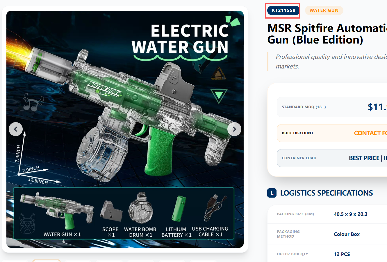 MSR Spitfire Automatic Water Gun (Blue Edition)