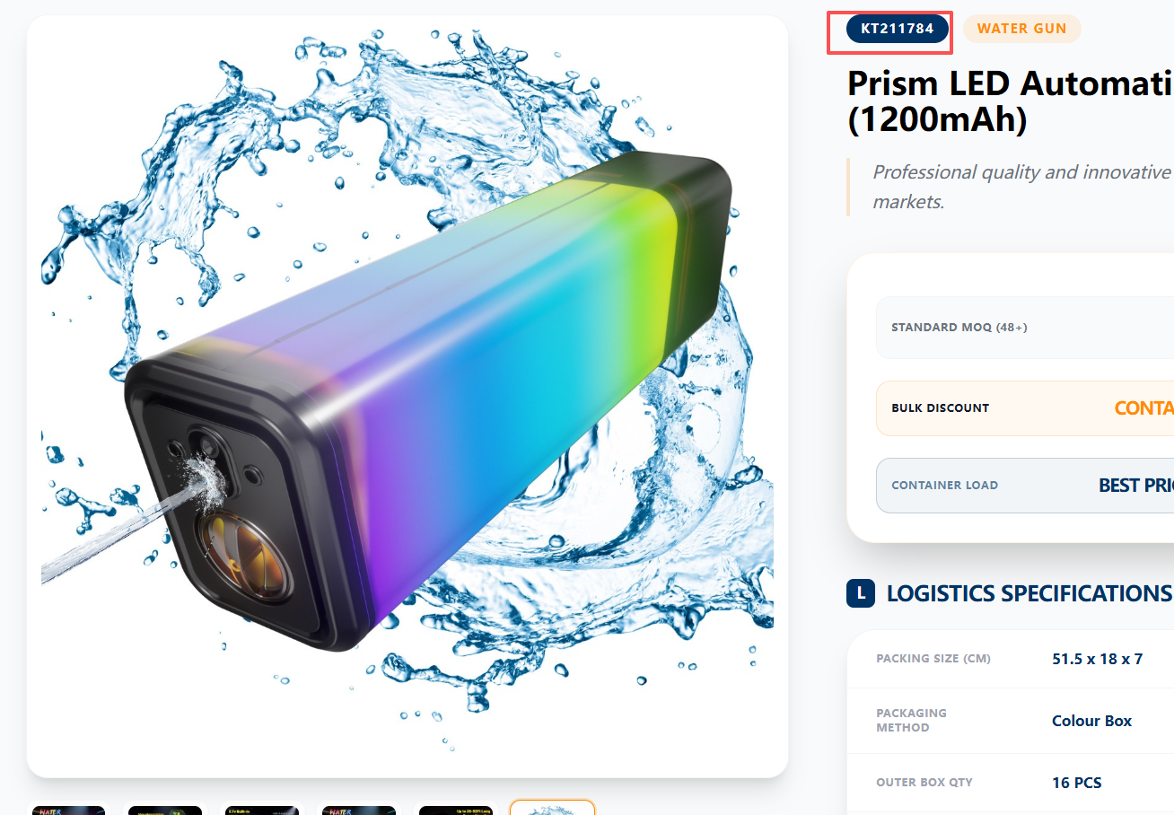 Prism LED Automatic Water Gun (1200mAh)